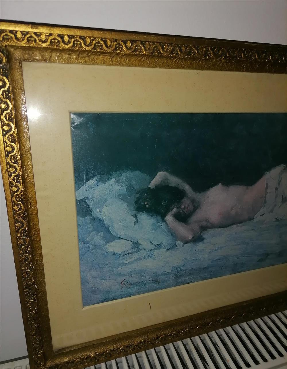 Reproducere Grigorescu - Nud 1960 I.S. Decorativa Bucuresti RPR 51 x 34.5 cm