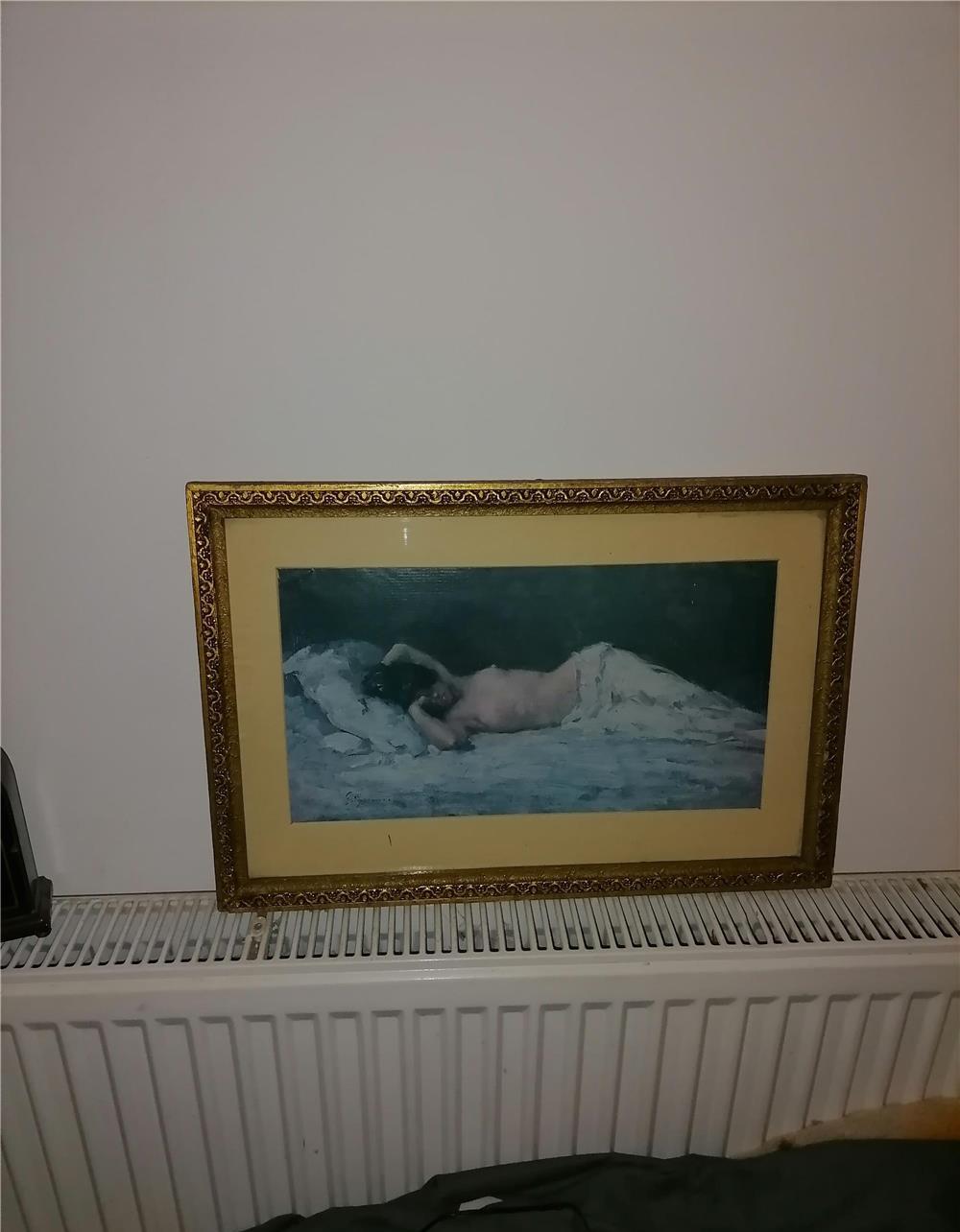 Reproducere Grigorescu - Nud 1960 I.S. Decorativa Bucuresti RPR 51 x 34.5 cm
