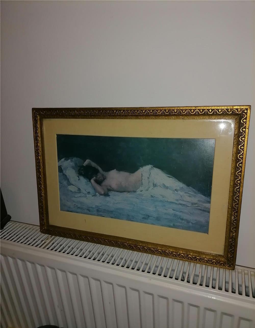 Reproducere Grigorescu - Nud 1960 I.S. Decorativa Bucuresti RPR 51 x 34.5 cm
