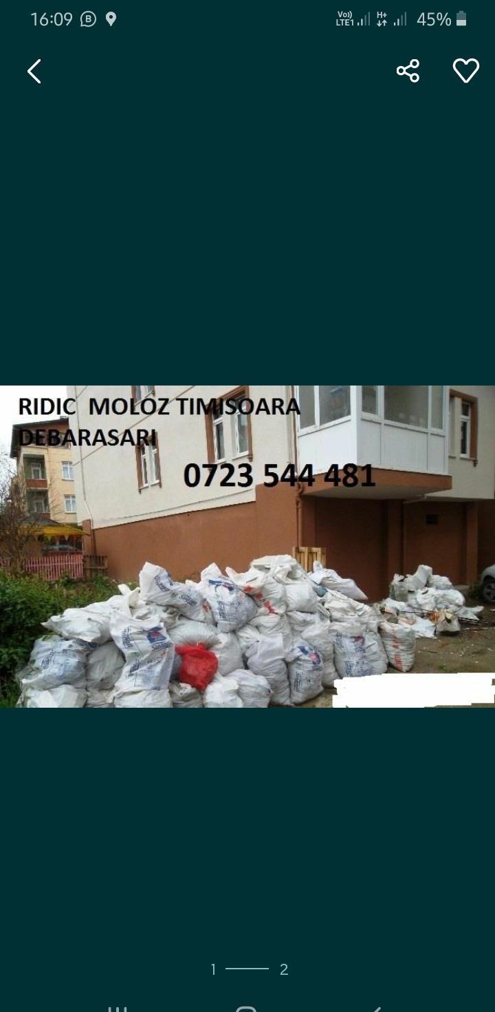 Ridic moloz moloz  la saci debarasari apartamente  mobila veche geamuri  fier tocarie