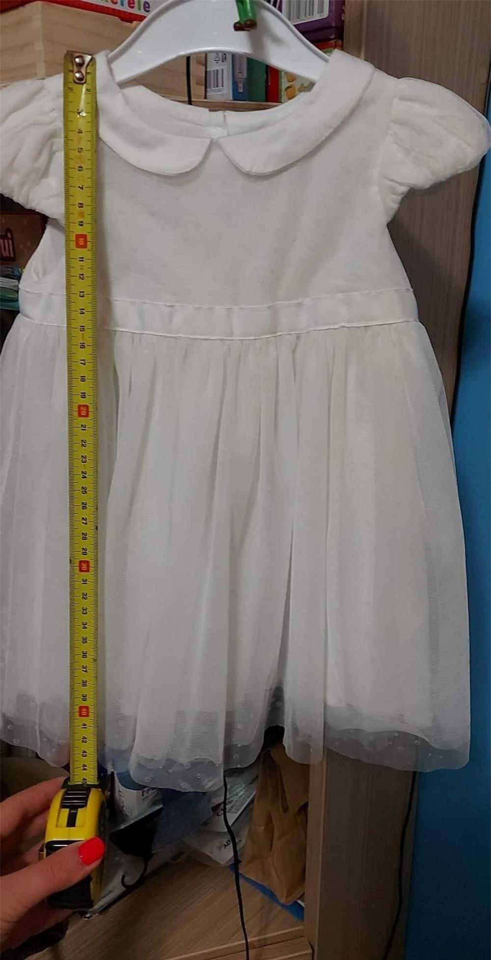 Rochita 80 cm, rochie alba, rochie de printesa