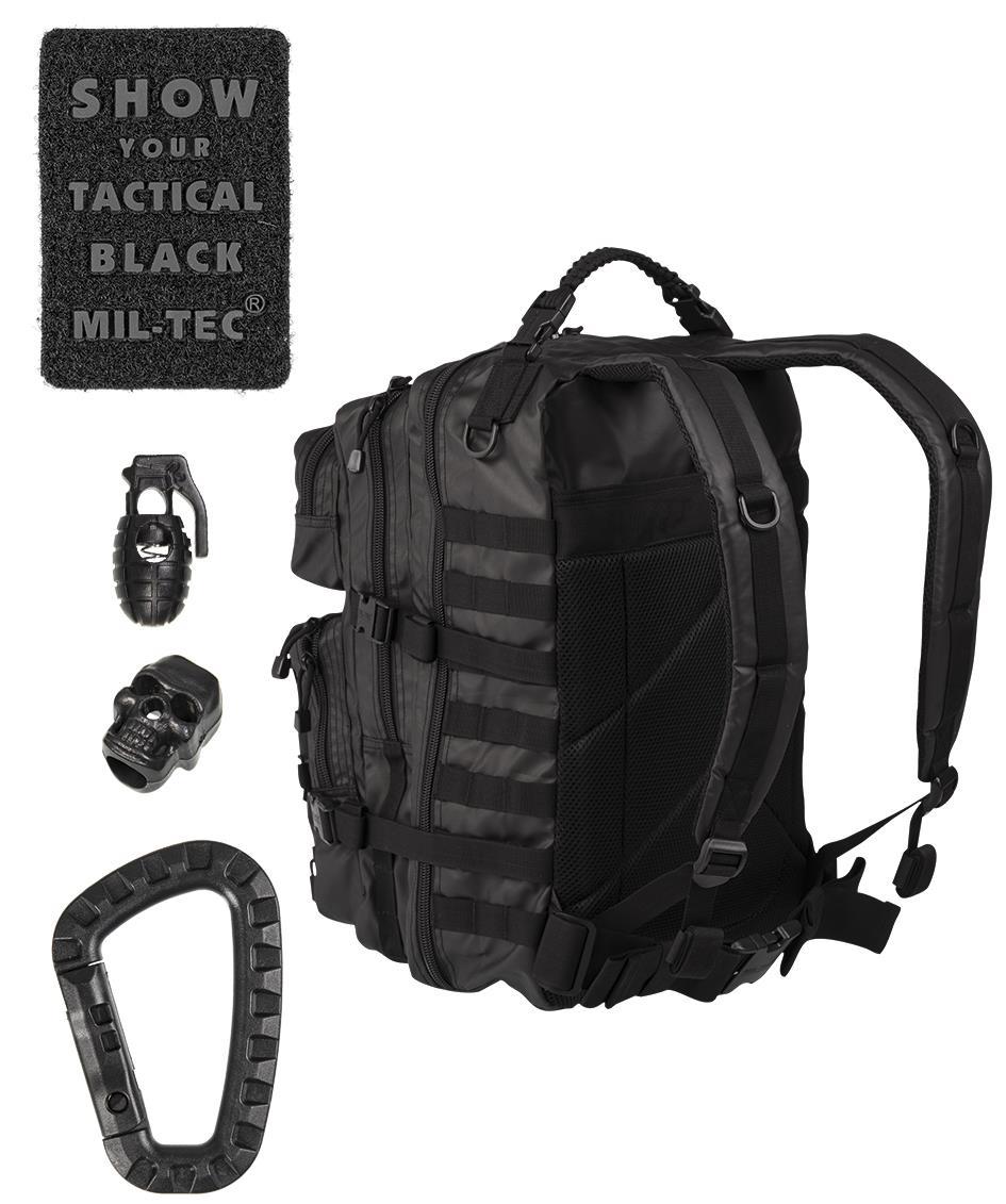 RUCSAC MILITAR MIL-TEC TACTICAL BLACK Marime L 36 litri Negru