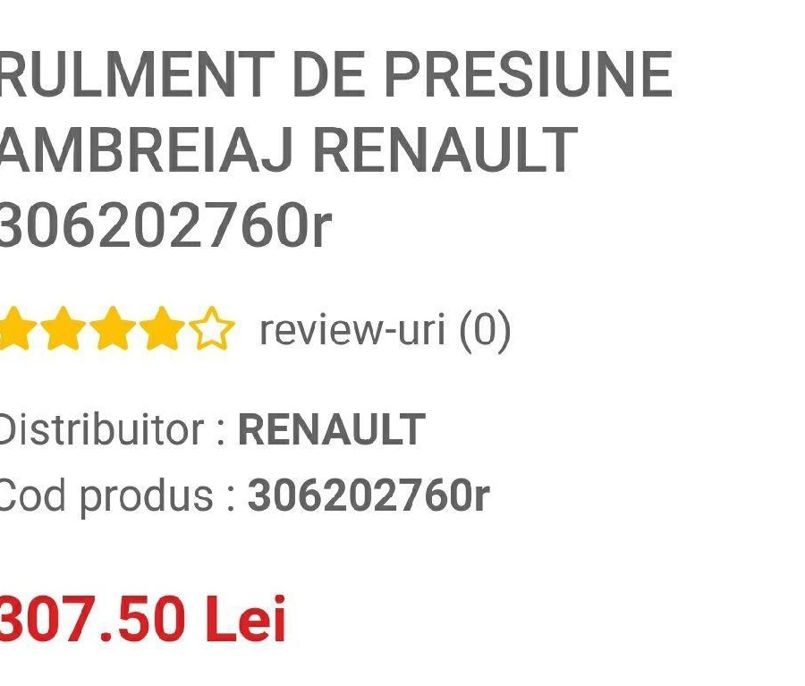 Rulment presiune ambreiaj Renault Megane 2 1.5 Dci