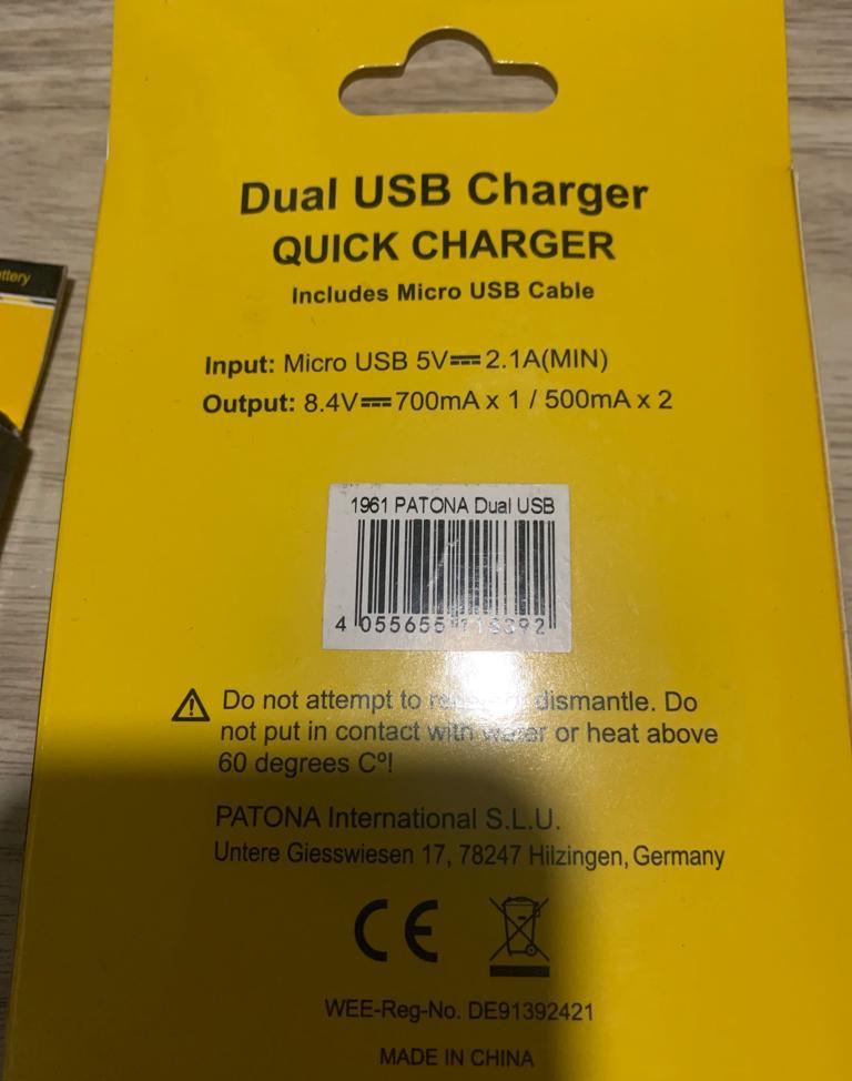 (S) Incarcator DUAL USB PATONA 1961 NB 2-L , 2 acumulatori NB-2L 1002, aparat foto