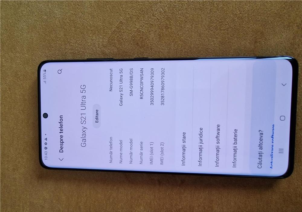 Samsung S21 Ultra 5G 256Gb stocare si memorie 12GB