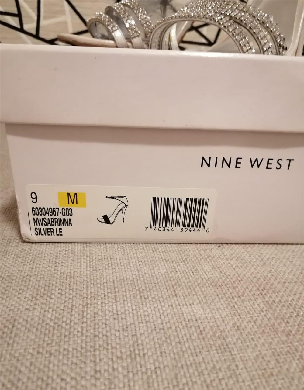 Sandale NINE WEST, argintii, marimea 39, purtate 1 data