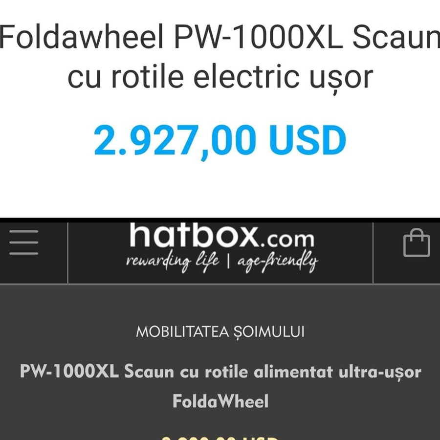 Scaun cu rotile Telecomandat FoldaWheel / unic in Ro / cost 4200$