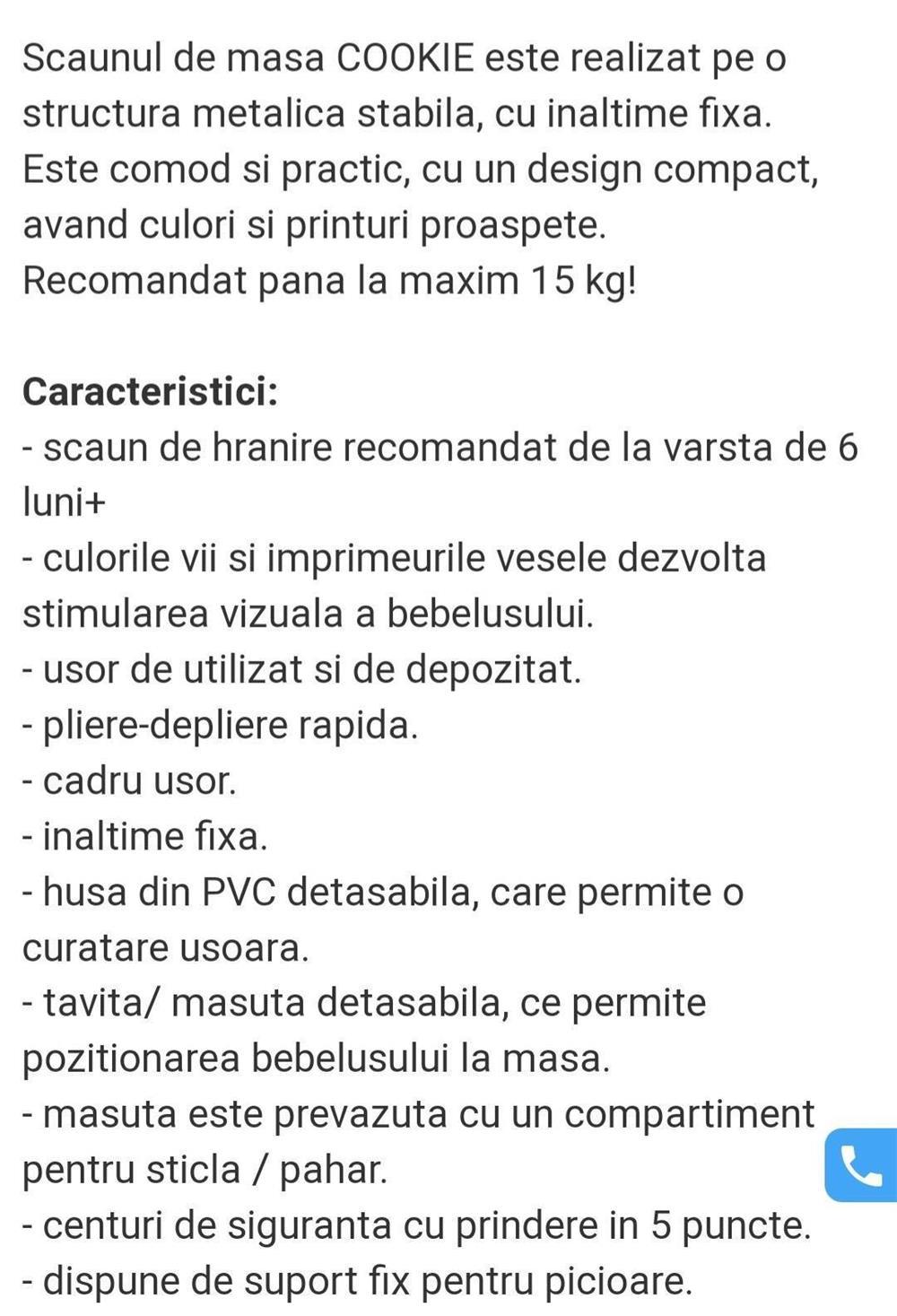 Scaun de masă pt bebelusi