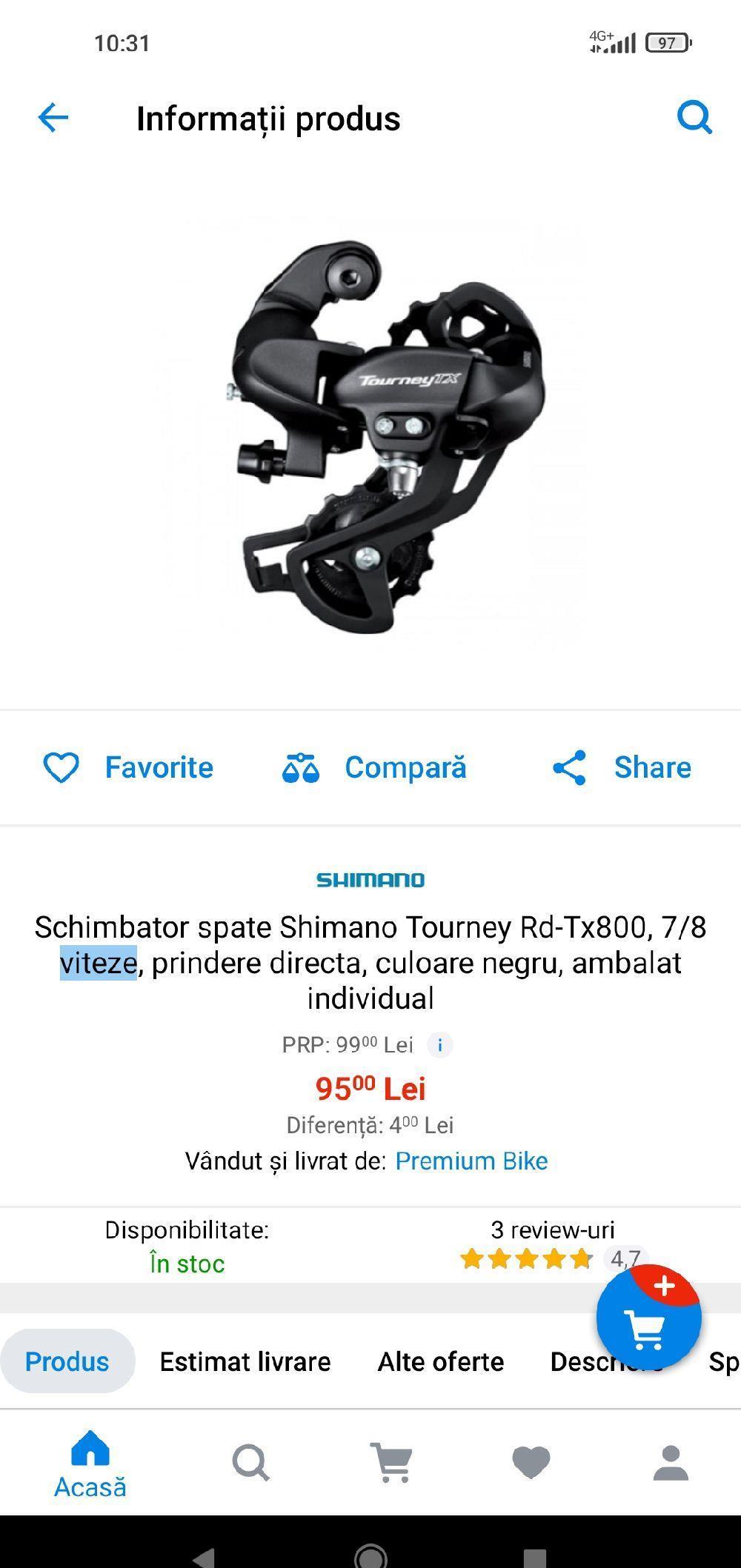 schimbator viteza bicicleta spate