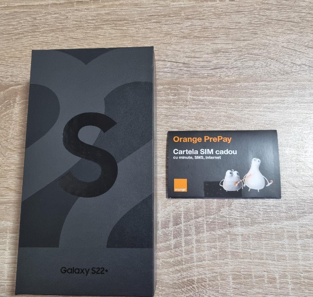 Se vinde urgent Samsung Galaxy S22+ Phantom Black nou sigilat + garantie + cartela sim cadou!