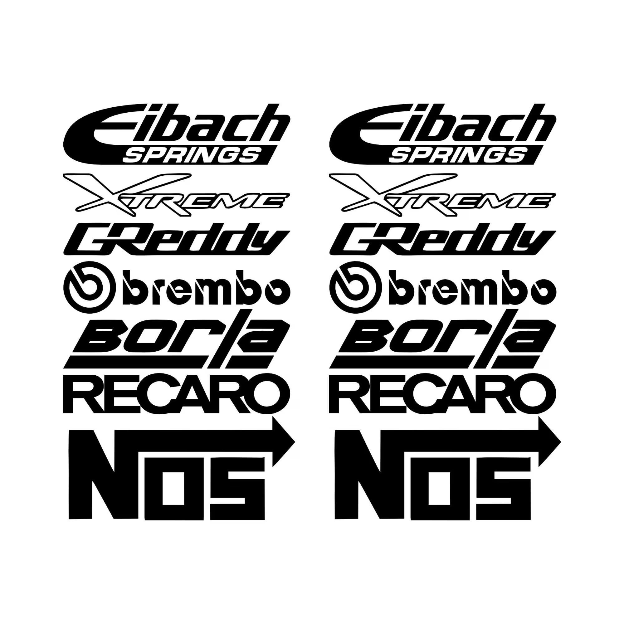 Set 14 stickere auto cu diverse logo