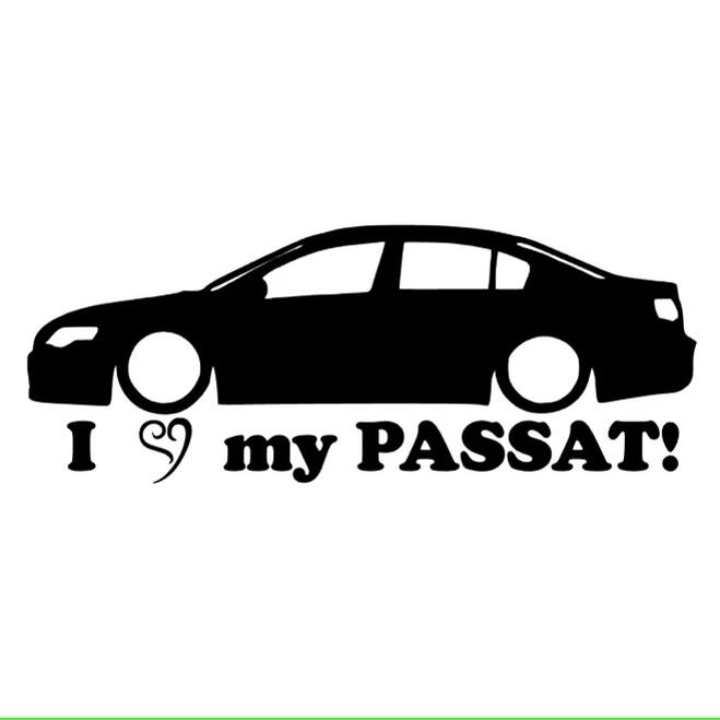 Set 2 Stickere i love my Passat 15cm