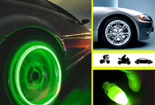 Set 4x LEDuri pentru valve roti masina motocicleta bicicleta bec led auto bike cu senzor +CADOU!