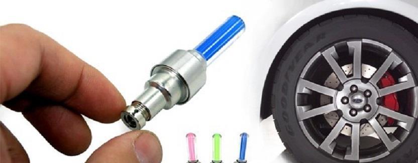 Set 4x LEDuri pentru valve roti masina motocicleta bicicleta bec led auto bike cu senzor +CADOU!