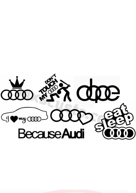 Set 7 stickerre Audi 15cm