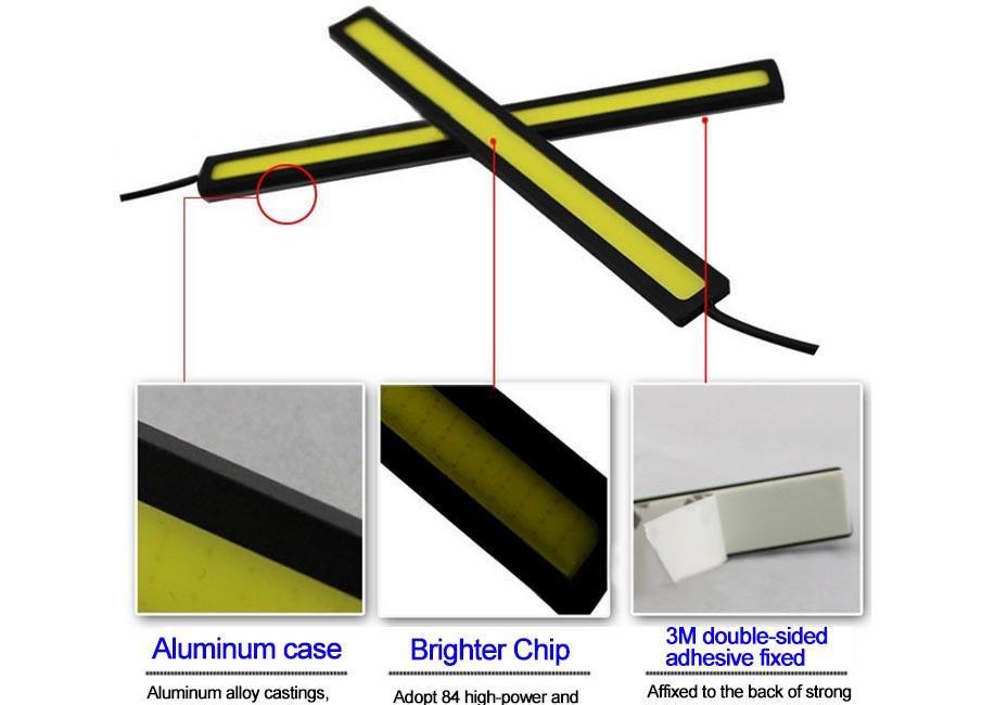 Set 8x lumini LED tuning auto masina DRL COB SuperBright WaterResistant 6 culori +CADOU!