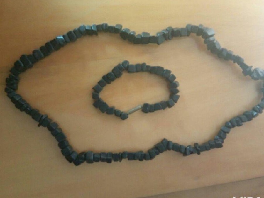 Set agate turcoaz, negru