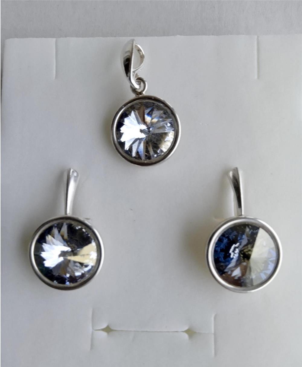 Set argint 925 cu cristale Swarovski Blue Shadow