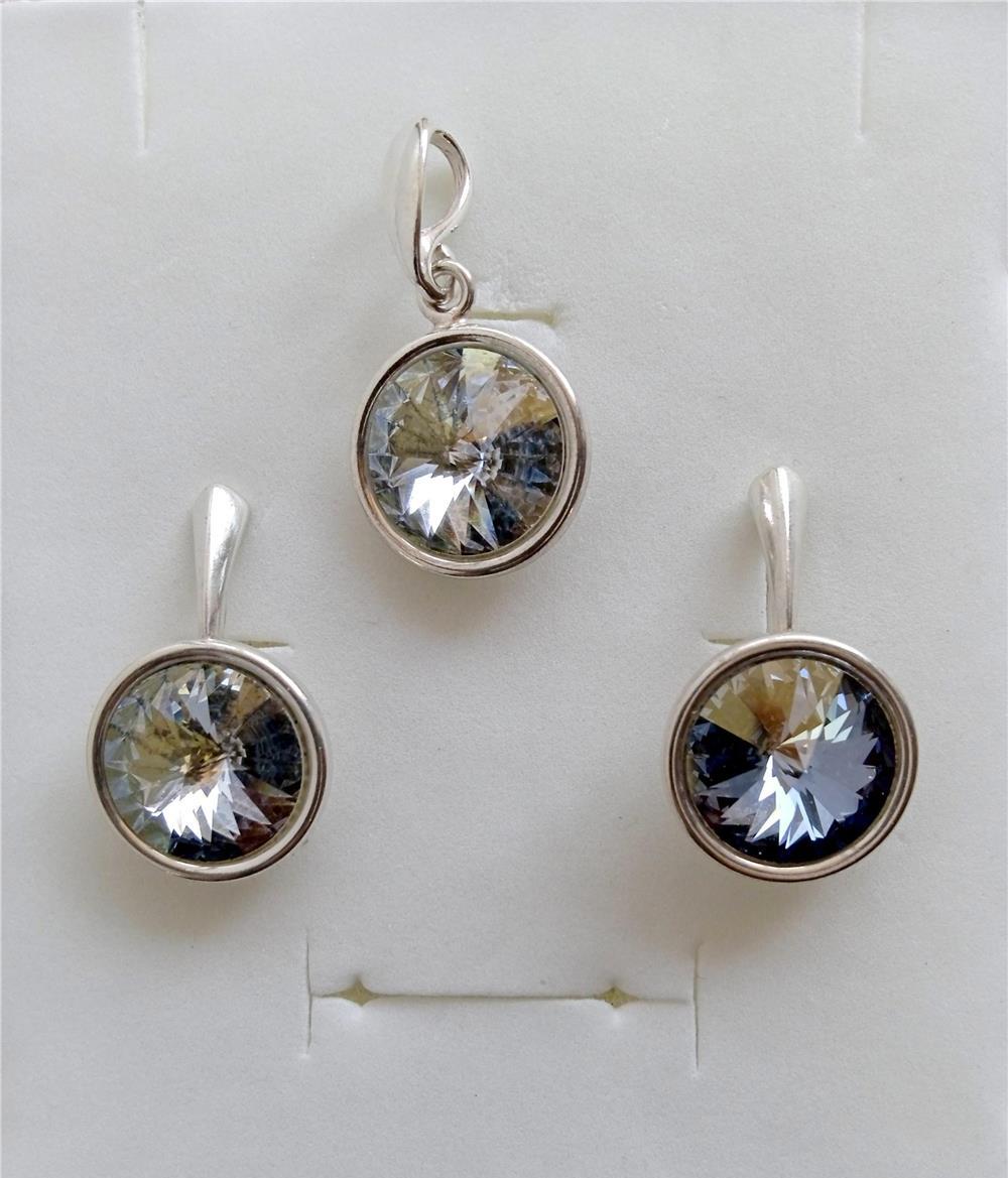 Set argint 925 cu cristale Swarovski Blue Shadow
