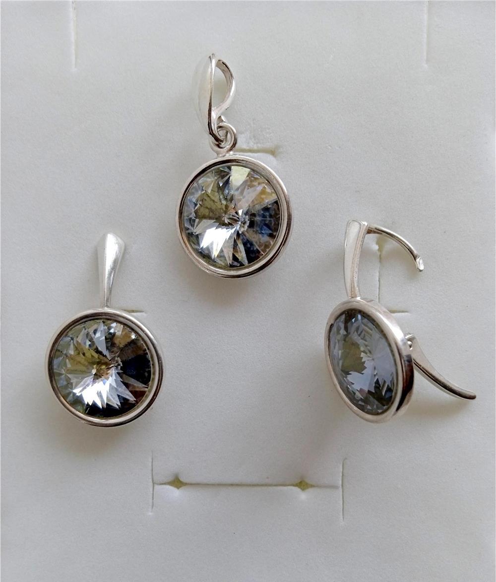Set argint 925 cu cristale Swarovski Blue Shadow