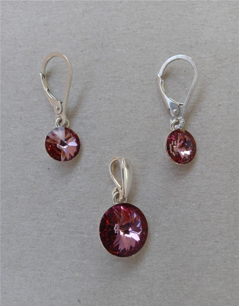 Set argint 925 cu cristale Swarovski - pandantiv si cercei