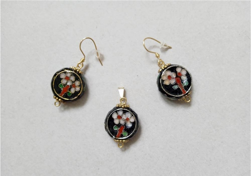 Set cu Cloisonne  negru