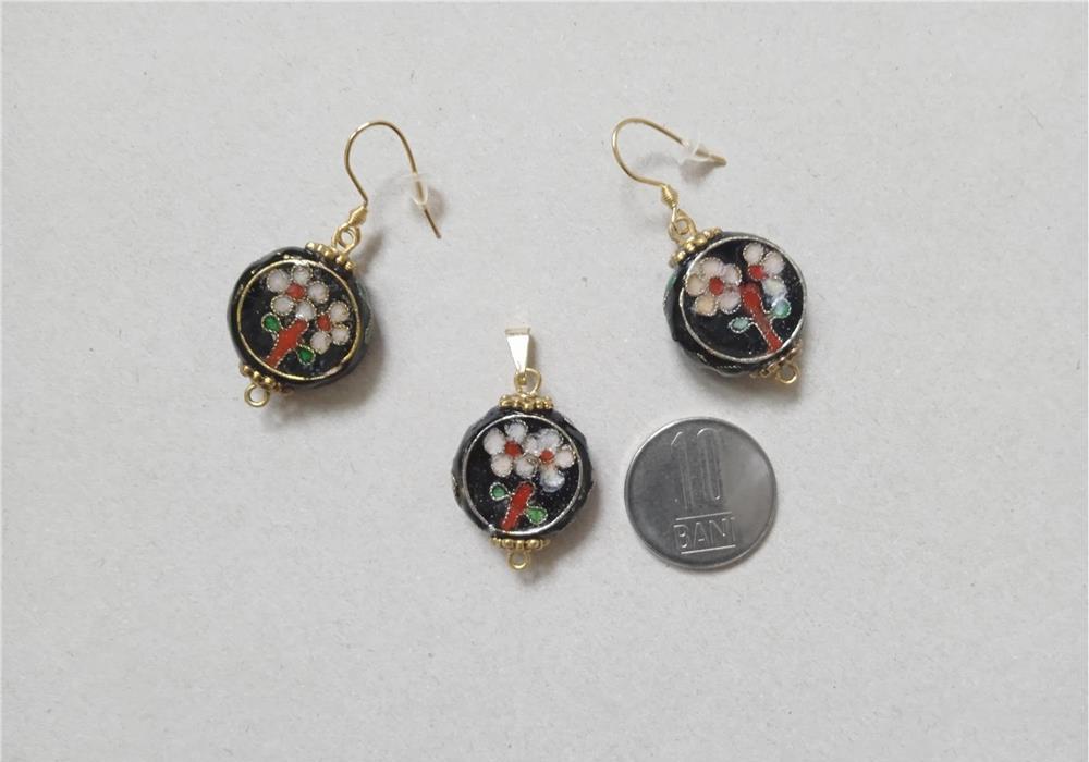 Set cu Cloisonne  negru