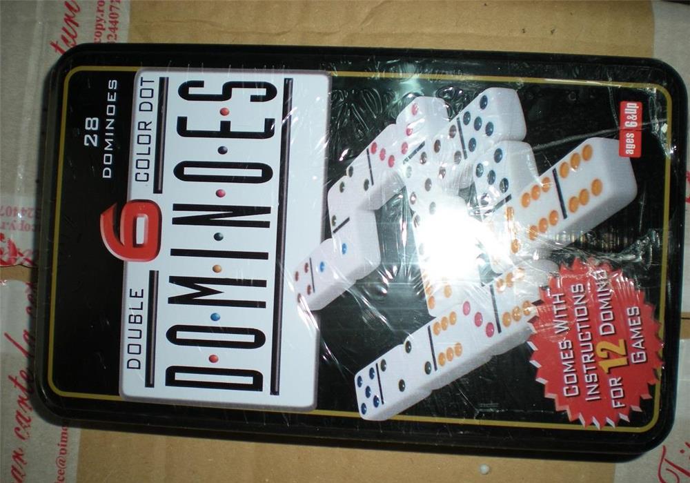 set domino nou,in tipla,cutie metal,ev.ramburs