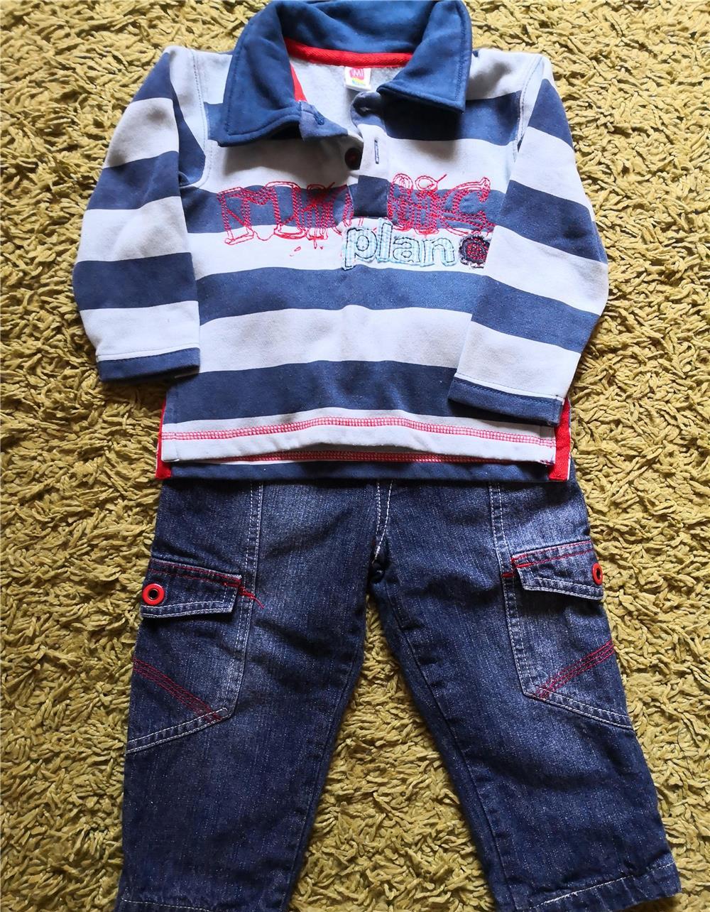 Set jeans si bluza pentru copii 12 luni