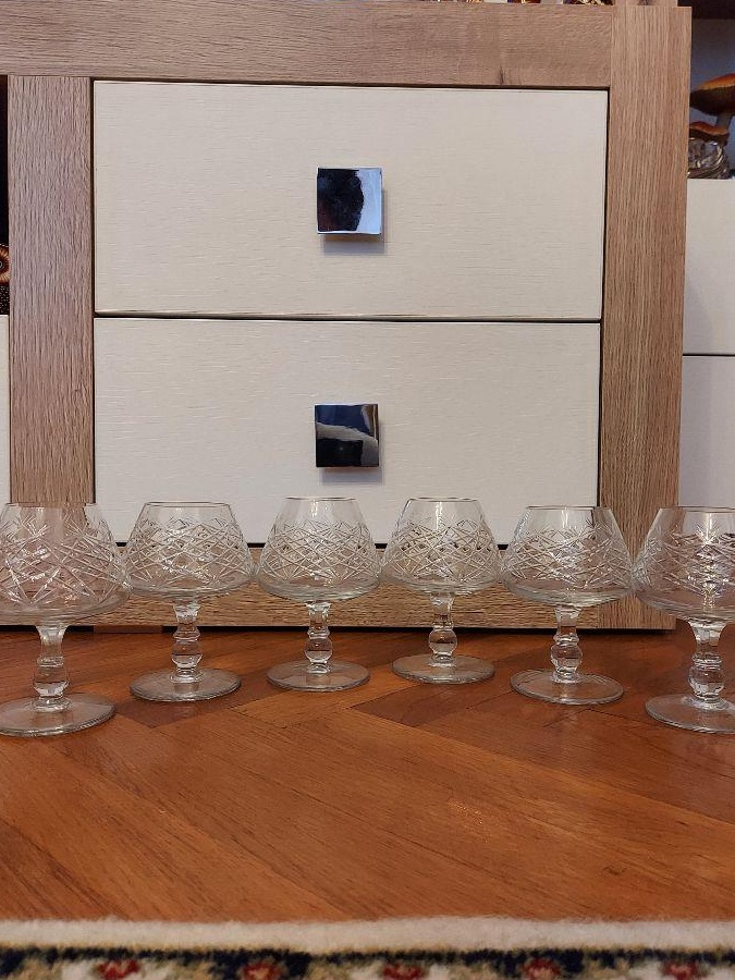 SET PAHARE CRISTAL + TABACHERA CRISTAL