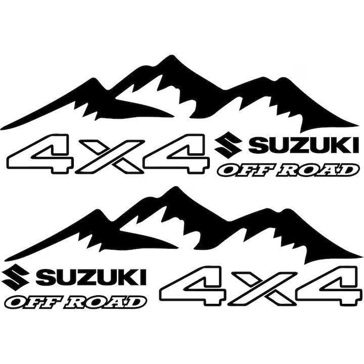 Set Stickere Off Road, SUZUKI 4x4, Negru, 40 cm x 14 cm