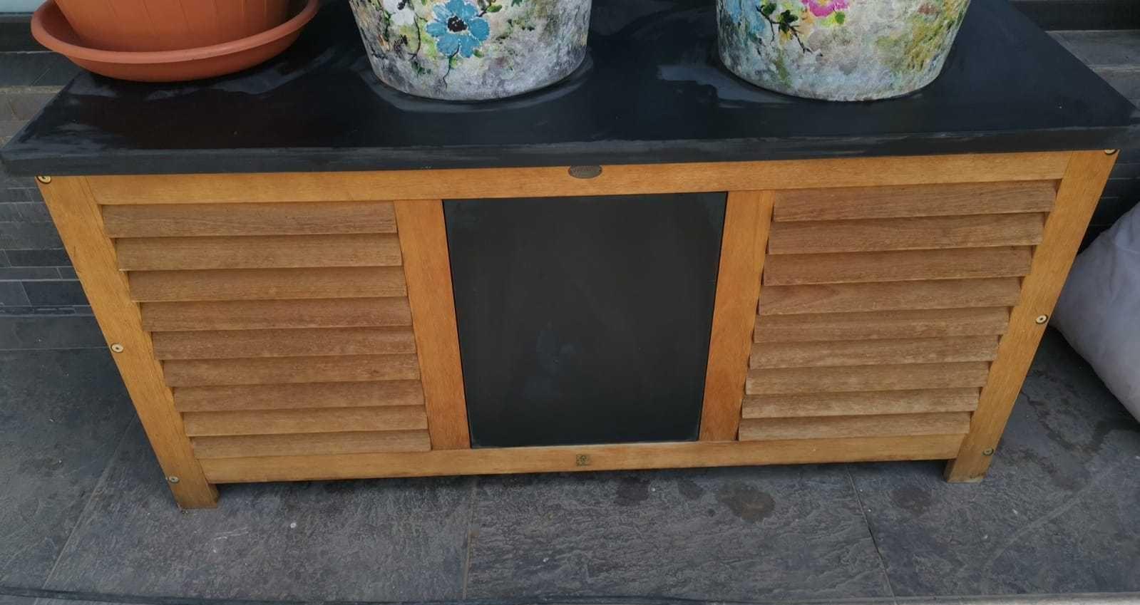 set terasa gradina masa scnun banca lemn masiv exotic