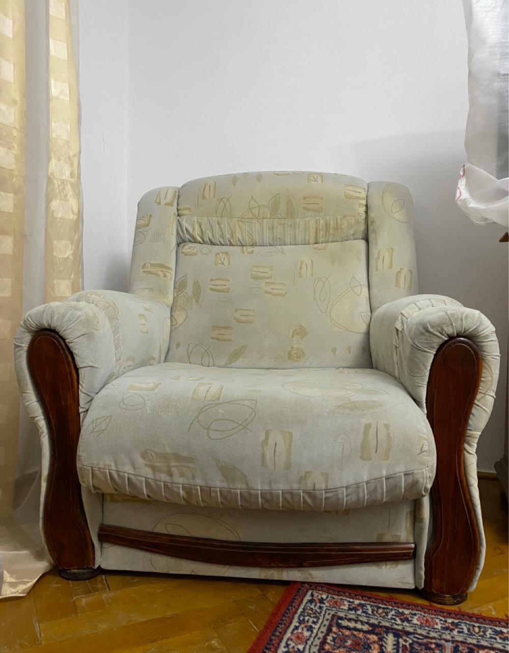 Set vintage Canapea 3 locuri + 2 Fotolii, toate extensibile