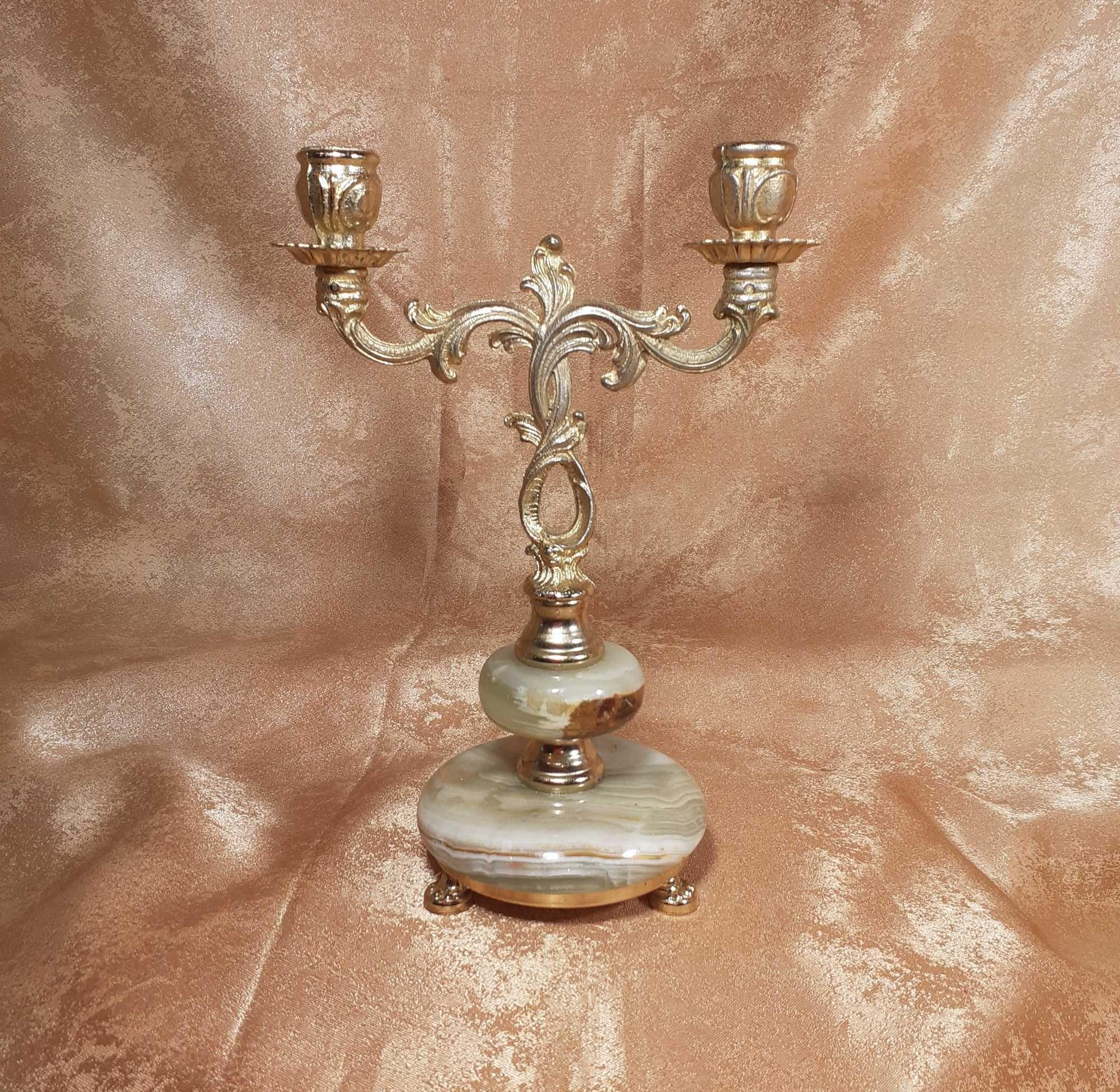 Sfesnic dublu bronz aurit, inox, Baroc, colectie, vintage
