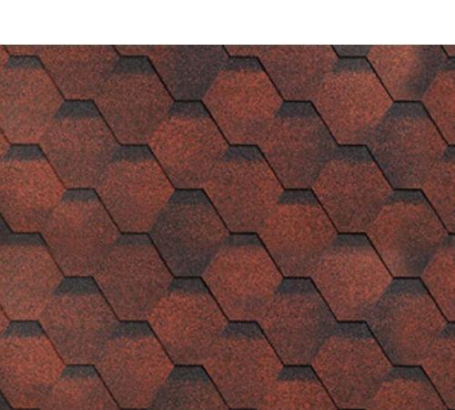 Sindrila bituminoasa hexagon si solzi, rosu, verde, maro