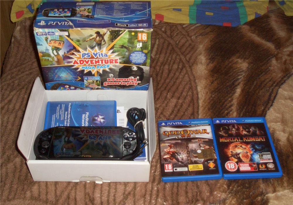 SONY PSP VITA MODAT NOU NOUT ULTIMUL MODEL COMPLET LA CUTIE 4 JOCURII (schimb)