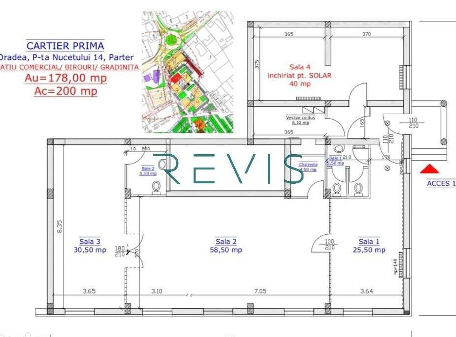 Spațiu comercial de vânzare, Prima Nufărul 178 mp UTILI
