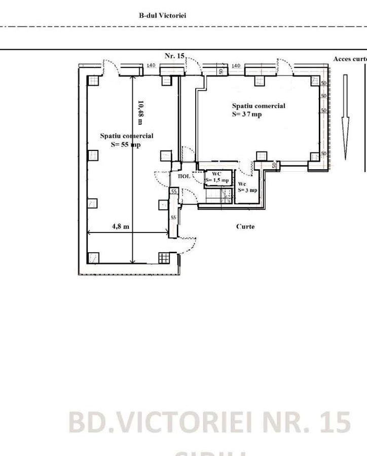 Spatiu comercial ultracentral B-dul Victoriei, magazin, cafenea, farma