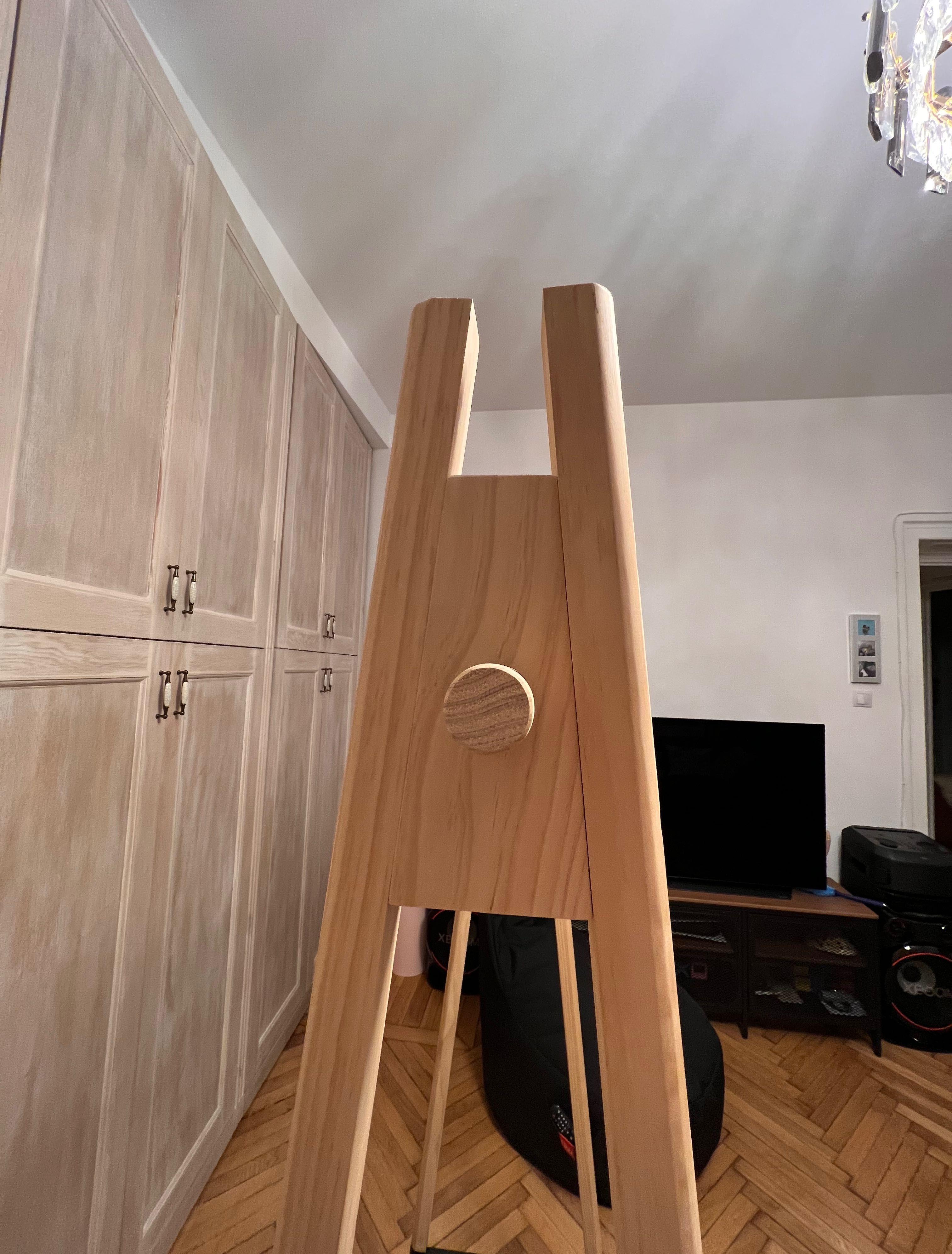Stand haine lemn masiv de pin și MDF. 105x170x46 cm