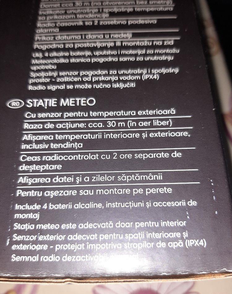Stație meteo Auriol cu senzor de temperatura exterioara