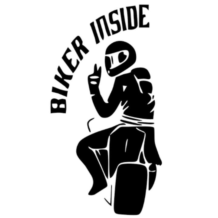 Sticker auto Biker inside 19x13 cm