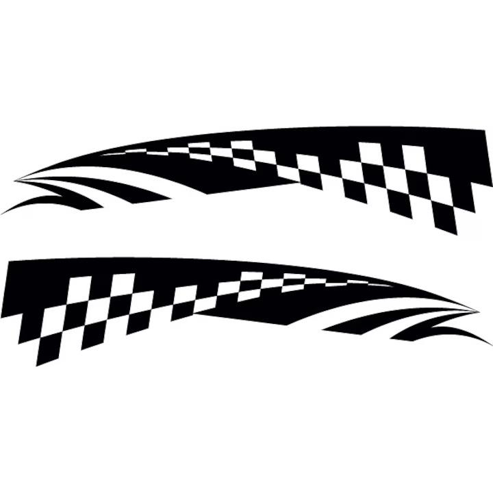 Sticker auto - Steag - Negru - 2buc 50x11 cm