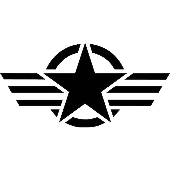 Sticker auto "U.S army stea'', 20x10cm, Negru