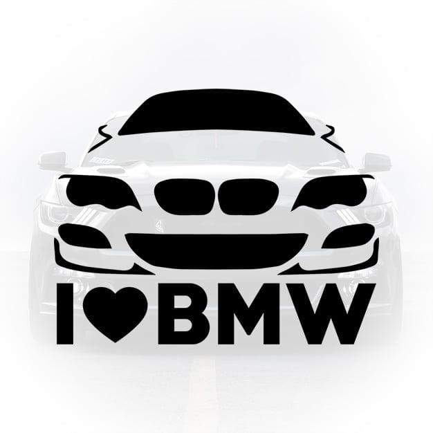 Sticker I Love BMW 15cm