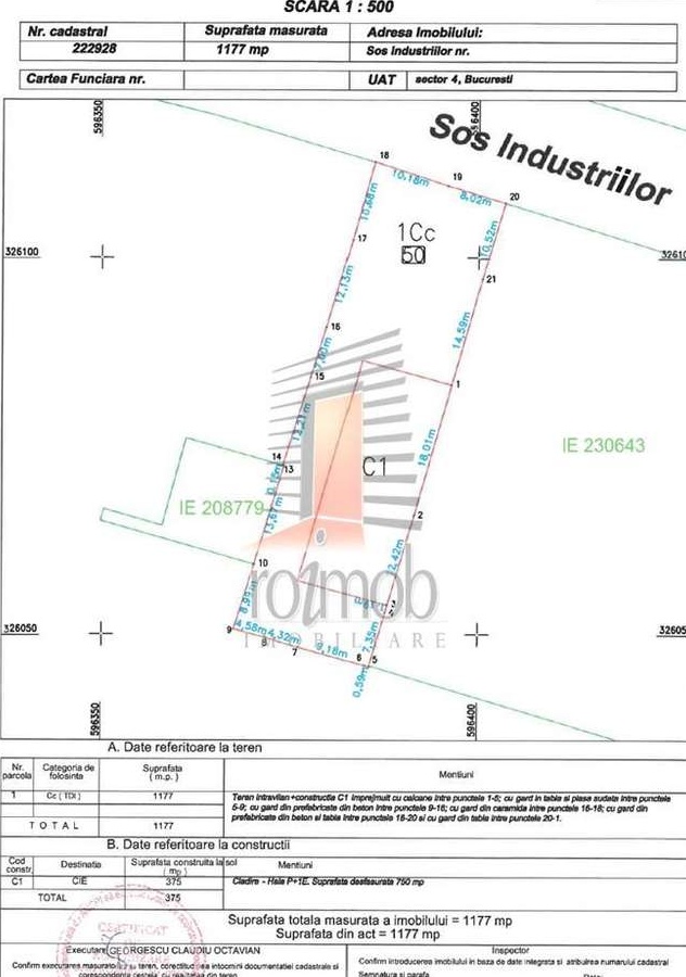 Strada Industriilor, stradal, hala 750 mp, teren 1200 mp