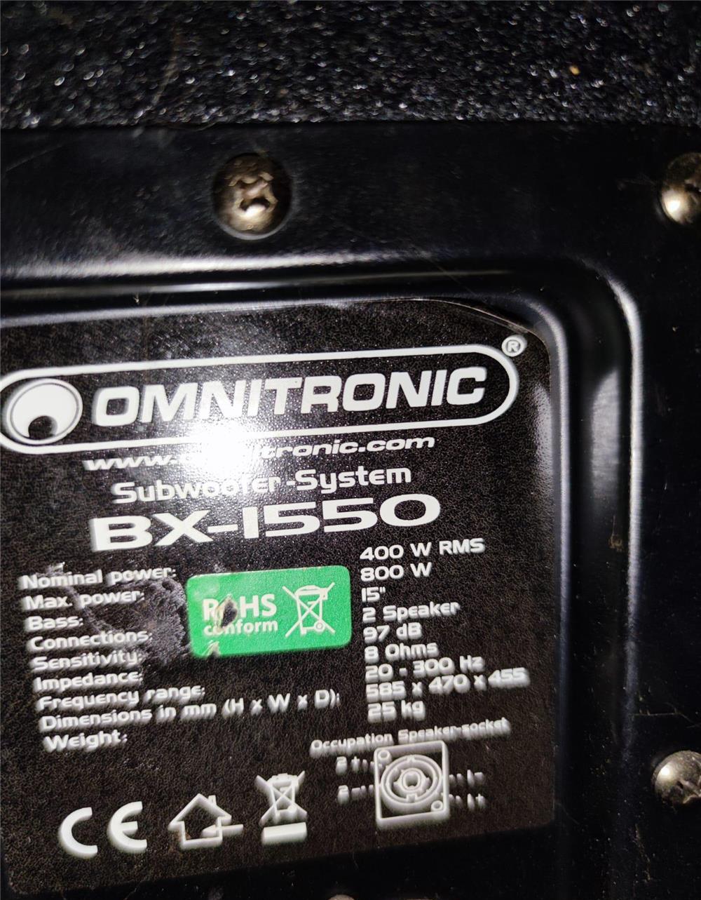 Subwoofer Omnitronic BX 1550