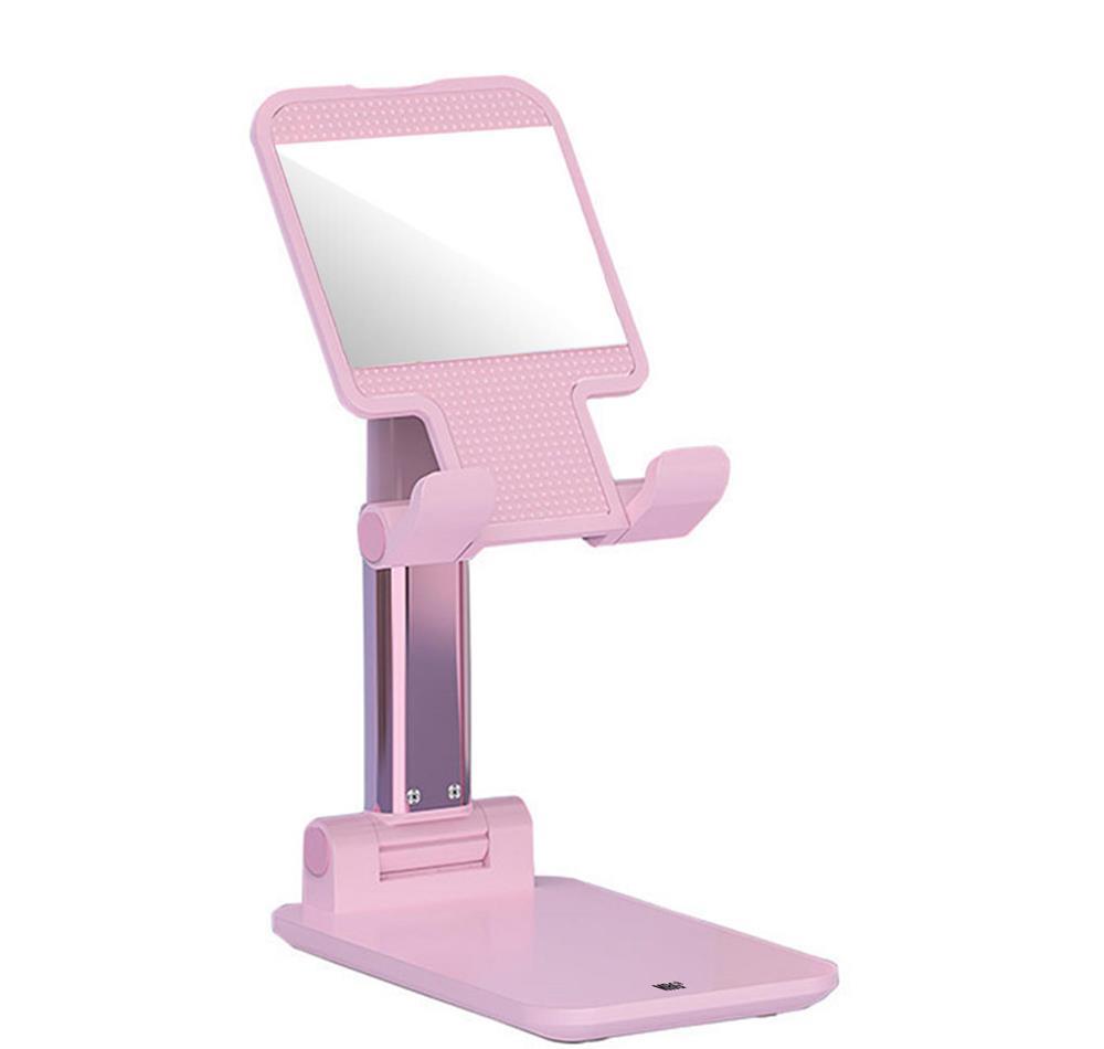Suport Telefon MRG M616, Pliabil, Pentru birou, Cu oglinda, Roz C618