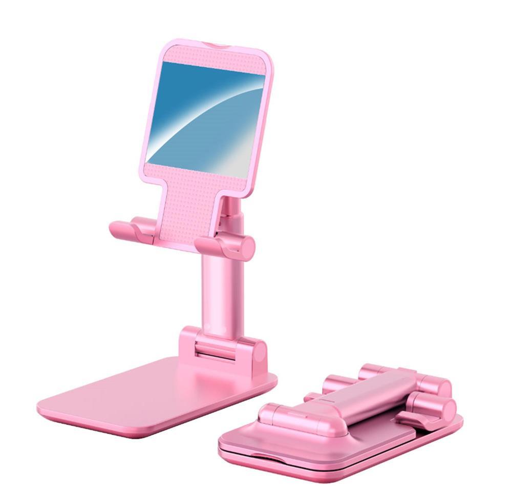 Suport Telefon MRG M616, Pliabil, Pentru birou, Cu oglinda, Roz C618