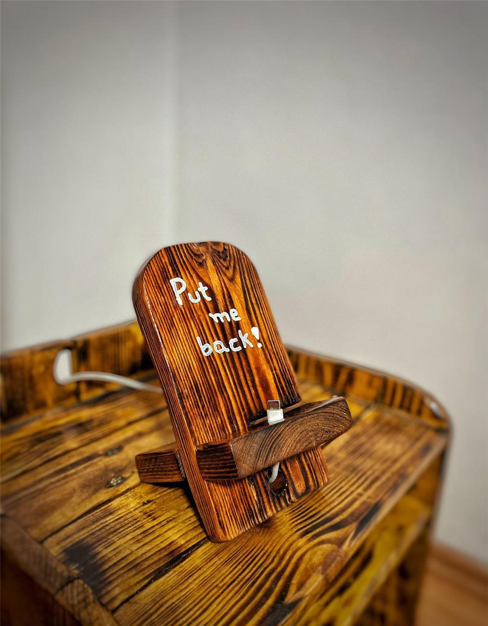 Suport telefon rustic