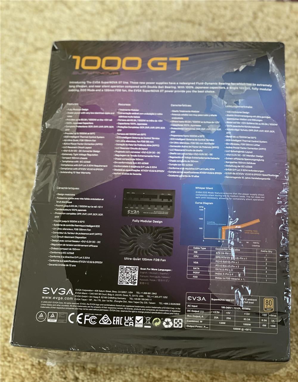 Sursa de alimentare EVGA 1000W gold